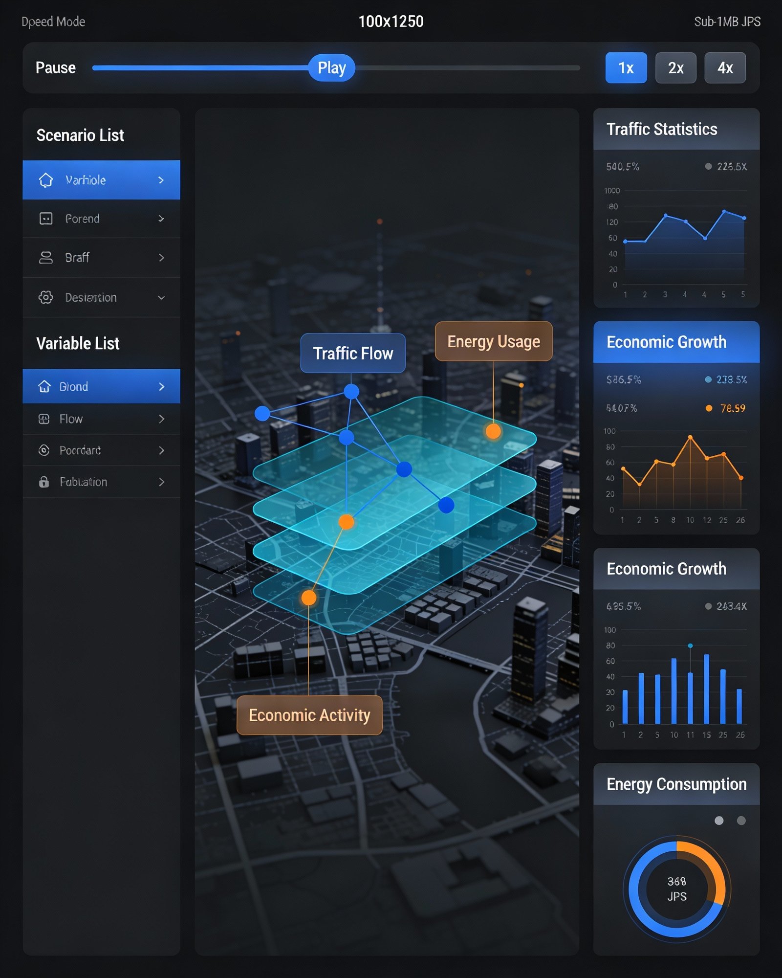 Karmaşık bir simülasyon arayüzü veya interaktif bir öğrenme ortamı